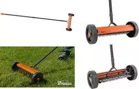 Bradas vejapjovė-skariifikatorius su ratukais, oranžinė/antracito, metalinis rėmas, PVC rankena, plieninės mentelės, 32 cm darbinis plotis, 1 vnt. (KT-V2045)