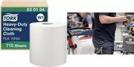 TORK W1 Premium daugiafunkcė valymo šluostė ritinyje, 1 sluoksnio, balta, 270 m, ypač tvirta, neaustinė, 710 lapų, 1 ritinys (530104)