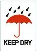 RILLPRINT KEEP DRY įspėjamieji lipdukai su nuolatiniu klijų sluoksniu, balti/raudoni/juodi, 74 x 105 mm, 500 lipdukų ritinyje 76960