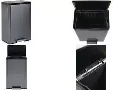 Rubbermaid Elite 45L nerūdijančio plieno šiukšlių dėžė su pedalu, stačiakampė, atspari pirštų atspaudams 2112520