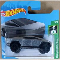 SKILĘS BLISTERIS!!!    Hot Wheels Mainline Modeliukas Tesla Cybertruck Silver HW Green Speed Short Card (yra Sandėlyje)
