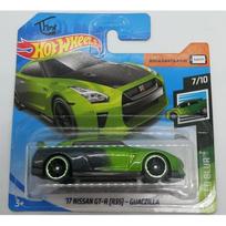 Hot Wheels Mainline Modeliukas 2017 Nissan GT-R R35 Guaczilla Green Black short card (yra Sandėlyje)