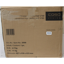 SALE OUT. | Caso | Air Fryer | 03000 AirFry Chef 1700 | Power 1700 W | Capacity 22 L | Black | DAMAGED PACKAGING | 24 month(s)
