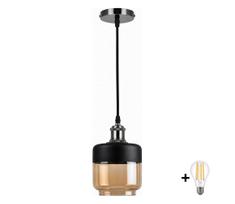 BRILAGI-LED Pakabinamas šviestuvas ant laido RETRO GLASS 1xE27/60W/230V skers. 14cm juoda/dūminė smėlinė