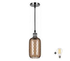 BRILAGI-LED Pakabinamas šviestuvas ant laido RETRO GLASS 1xE27/60W/230V skersmuo 14 cm juoda/dūminė ruda