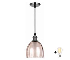 BRILAGI-LED Pakabinamas šviestuvas ant laido RETRO GLASS 1xE27/60W/230V skersm. 17 cm juoda/dūminė smėlinė
