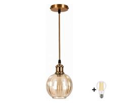 BRILAGI -LED Pakabinamas šviestuvas ant troselio RETRO GLASS 1xE27/60W/230V pr. 18cm auksinė/dūminė ruda