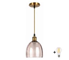 BRILAGI-LED Pakabinamas šviestuvas su kabeliu RETRO GLASS 1xE27/60W/230V Ø 17 cm auksinė / dūminė smėlio spalva
