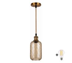 BRILAGI-LED Pakabinamas šviestuvas ant laido RETRO GLASS 1xE27/60W/230V skersmuo 14 cm auksinė/dūminė ruda