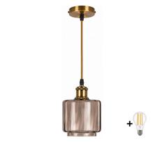 BRILAGI-LED Pakabinamas liustras su laidu RETRO GLASS 1xE27/60W/230V skers. 15cm auksinė/dūminė smėlinė