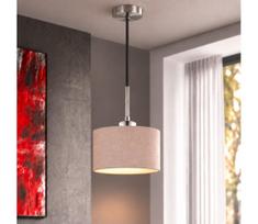 Eglo - LED liustra ant laido TUNJA 1xE27/60W/230V skersmuo 20 cm bėžinė/juoda