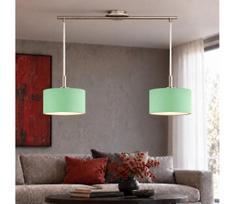 Eglo - LED pakabinamas šviestuvas ant laido TUNJA 2xE27/60W/230V matinis chromas/žalia