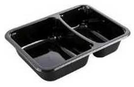 Abena Vienkartinė maisto induočių dėklas 2 skyrių 2171-2B 215/315 ml 171x127x38 mm CPET juodas, 816 vnt./kartoninėje dėžėje