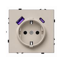Kištukinis lizdas su USB A+C jungtimis Feelspot FSKL1A1CCA, 20W, kašmyro
