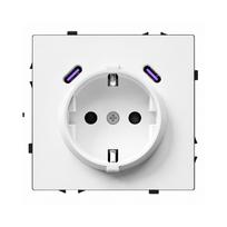 Kištukinis lizdas su USB C+C jungtimis Feelspot FSKL1CCW, 20W, baltas