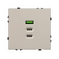 Greito krovimo USB rozetė su A+C+C jungtimis Feelspot FSACC65CA, 65 W, kašmyro