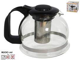 Arbatinukas su sieteliu Kitchen&GO, 1.6 l, skaidri sp./juoda sp.