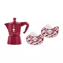„Bialetti Candyland“ rinkinys: „Moka Express 3TZ“ (150 ml), raudona + 2 puodeliai