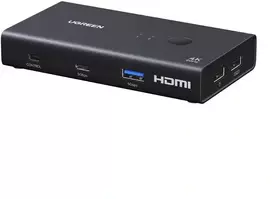 „Ugreen“ USB šakotuvas su jungikliu AK502, 2xUSB-A, USB-C, HDMI (UGR5910)