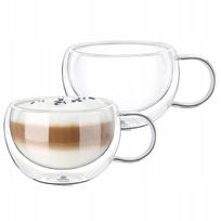 Wilmax puodelių rinkinys, 2 vnt., 400ml termo puodeliai COFFEE LATTE CAPUCCINO TEA Wilmax 2vnt.
