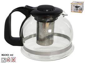 Arbatinukas su sieteliu Kitchen&GO, 1.6 l, skaidri sp./juoda sp.
