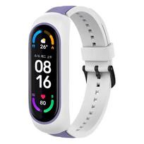 Fusion Accessories Dual Color viedpulksteņa siksniņa priekš Xiaomi Mi Band 3/4/5/6 | balta