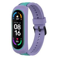 Fusion Accessories Dual Color viedpulksteņa siksniņa priekš Xiaomi Mi Band 3/4/5/6 | zaļa/violeta