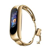 Fusion Accessories Metal Bracelet viedpulksteņa siksniņa priekš Xiaomi Mi Band 3/4/5/6 | nerūsējošs tērauds | zelta krāsā