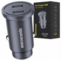 SPARTA MINI AUTOMOBILINIS ĮKROVIKLIS 2X USB-C TYPE-C PD PPS ALIUMININIS 30W