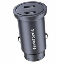 Automobilinis įkroviklis Spacecase 30W Mini, 2x USB-C PD PPS