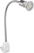 Ledscom.de Lesch Lempa su lizdu lanksčiu kakleliu skaitymui chromo / balta su Gu10 Led (šiltai balta, 7.6 W, po 1103 lm, 33°)