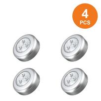 3 LED lipnus šviestuvas su baterijomis, 4 vnt.