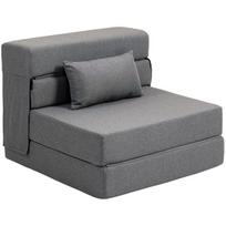 Grindų sofa, konvertuojamas čiužinys, 210x80x15 cm, pilka, putos