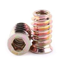 M6 x 20 mm srieginis įdėklas, medžio rinkinys, varžtai, srieginiai šešiakampiai varžtai iš cinko lydinio, šešiakampis raktas (100 vnt.) M6×20