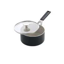 KitchenAid - Spalvotas aliuminio puodas su dangčiu - matinės juodos spalvos - 16 cm