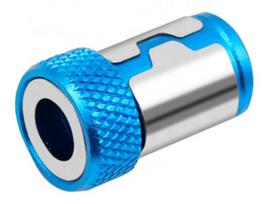 Magnetinis žiedas 1/4" HEX antgaliams su gylio ribotuvu, mėlynas / sidabrinis
