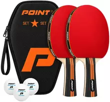Stalo teniso rinkinys Point 1-Star, 2 raketės + 3 kamuoliukai + dėklas KAT00922