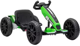 Elektrinis kartingas vaikams su reguliuojamu ilgiu ir dviem varikliais, žalias ir juodas, 98 × 55,5 × 46,5 cm