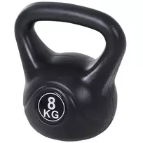 HOMCOM Kettlebell Rutulinis svoris 8 kg su smėliu pripildytas hantelis, skirtas pradedantiesiems, juodas