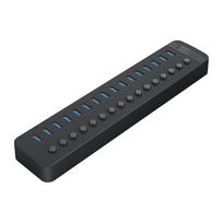 Orico CT2U3-16AB 16x USB-A 3.0 sujungimo dėžė su jungikliais - Juoda