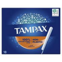 TAMPAX beplastikiai Super Plus tamponai, 18 vnt.