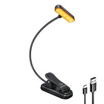 Belaidė lempa Glocusent ET-Head, prisegamas knygų žibintas, USB-C 650 mAh laikmatis (juoda)