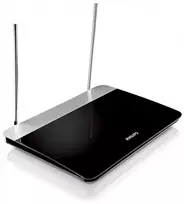 Philips vidaus TV antena su reguliuojamu stiprinimu, 1,8 m koaksialinis kabelis, 75 omų, 3G/4G filtras, DVB-T/T2, RED atitiktis