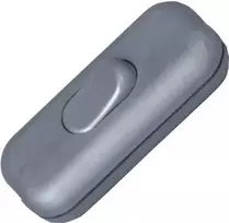 HEINRICH KOPP Linijos laido jungiklis su įtempimo mažinimu, sidabrinis, 1 polių įjungimas/išjungimas, 2 A, 250 V 191320086