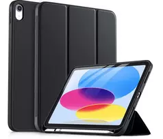 DIGISTOR HK drivego dėklas iPad 11 kartos A16 2025 / 10 kartos 2022 (11/10,9 colio) su rašiklio laikikliu, trijų dalių stovu, automatiniu miego/budrumo režimu, lanksčiu TPU dangteliu, skirtas iPad 10 kartai/11 kartai, juodas