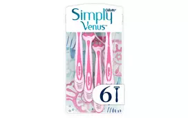 Gillette Simply Venus 3 vienkartinės skutimosi mašinėlės moterims, 3 peiliukų, MoistureRich juostelė, 6 vnt. 8006540826997