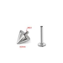 F-136 Titano vidiniu sriegiu lūpos ir ausies auskarai - Kūgio formos velniuko auskarai Base 1.2x6mm Thread M0.9