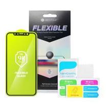 LCD apsauginis stikliukas Bestsuit Flexible Hybrid Glass 5D Apple iPhone 12 Pro Max pritaikytas dėklui juodas