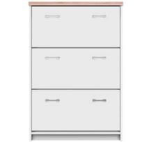 Batų spintelė Top Mix 3K, 80x27x121 cm, balta/ruda