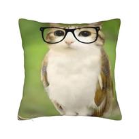 Dekoratyvinė pagalvės užvalkalas Meowl Katė Pelėda Memos Aksesuarai Lova Pagalvės užvalkalas Dangtelis Su užtrauktuku Įvairių dydžių 12x12Inch beige